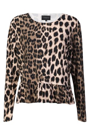 Liberte - Alma Ls Frill T-Shirt 9557 - Big Lux Leo Fossil