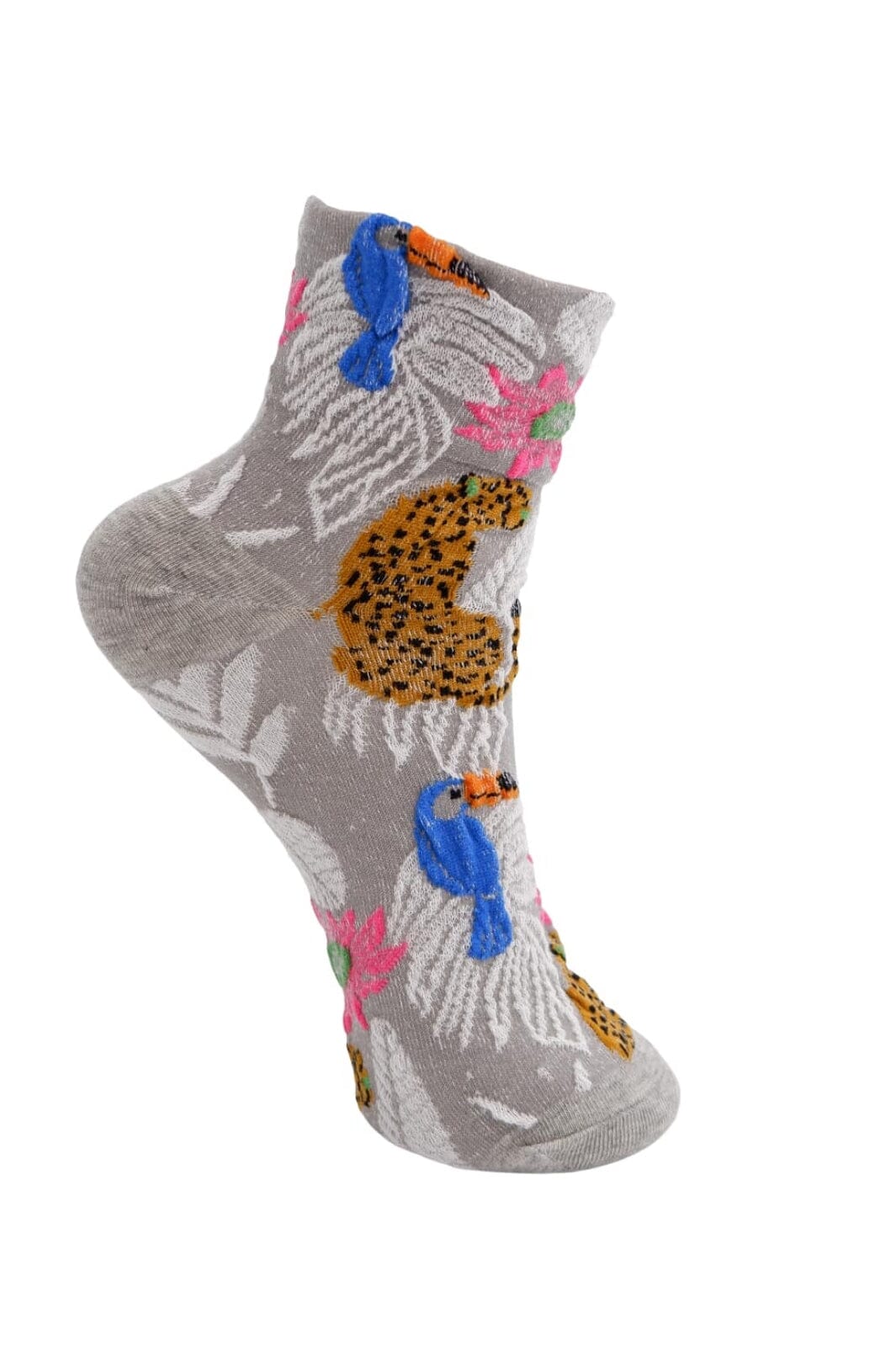 Black Colour - Bcelke Animal Sock 4345 - Lt. Grey Hot på udsalg