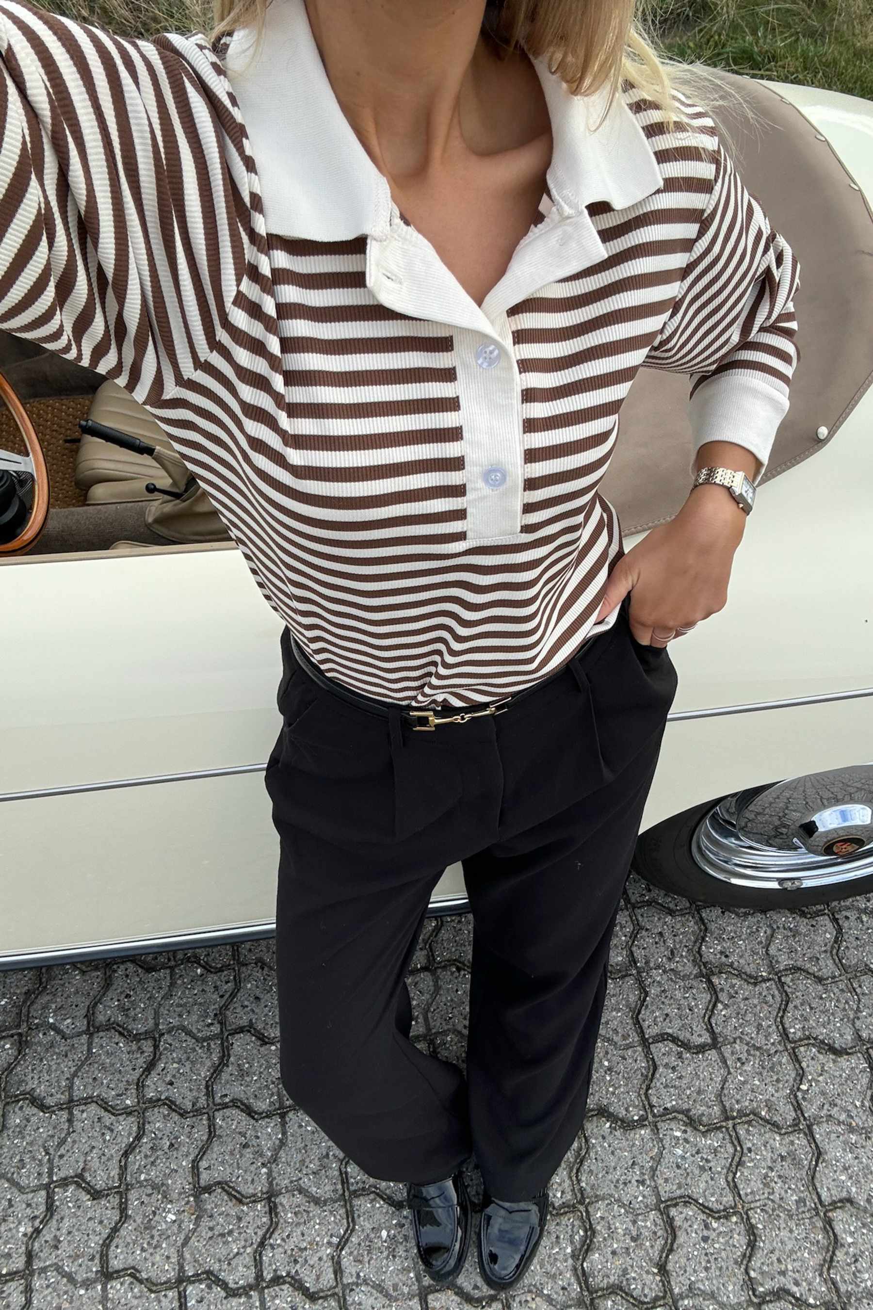 BYIC - Carlyic Polo - browns Brown Stripes