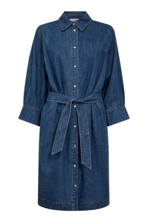 Co´Couture - Delinacc Denim Ss Dress 36451 - 555 - Dark Denim Online nu