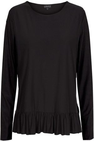 Liberte - Alma LS Frill T-shirt - Black på udsalg