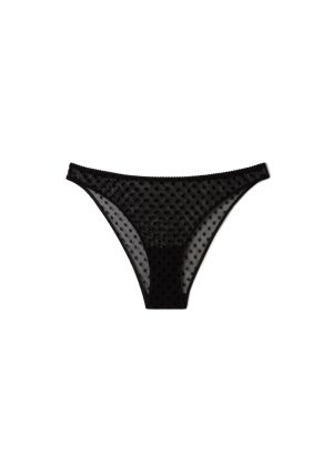 Understatement Underwear - Mesh Bikini Briefs Dots-brf-002 - Black