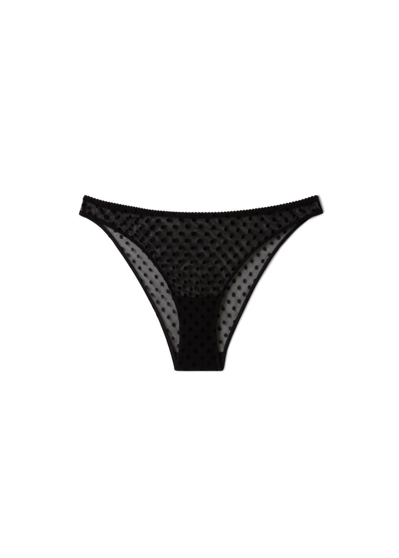 Understatement Underwear - Mesh Bikini Briefs Dots-brf-002 - Black