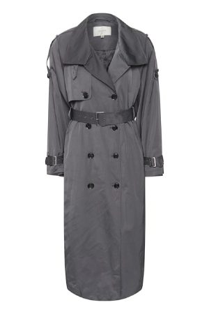 Gestuz - Sallygz Trenchcoat - 106308 Gray Pinstripe