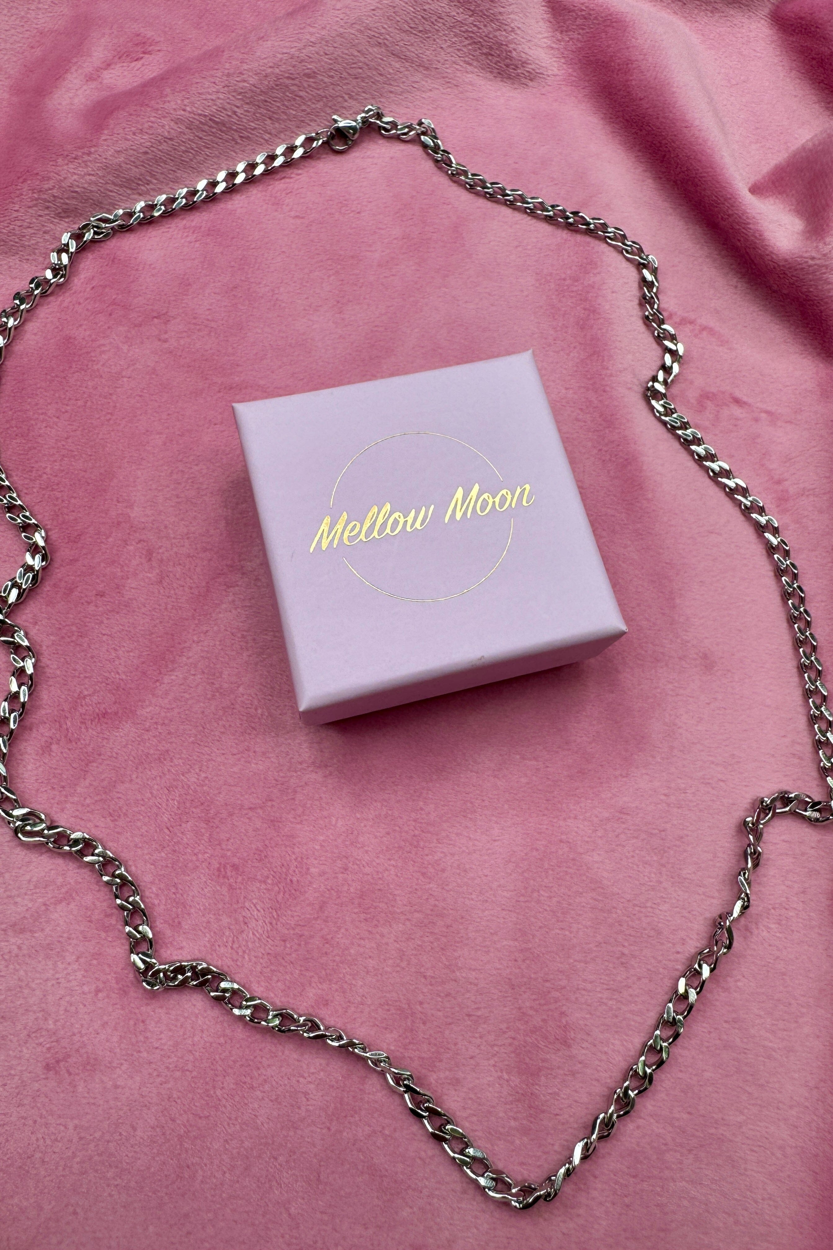Mellow Moon - Round Palm Tree Mesh Necklace Colfigaro101 - Forsølvet