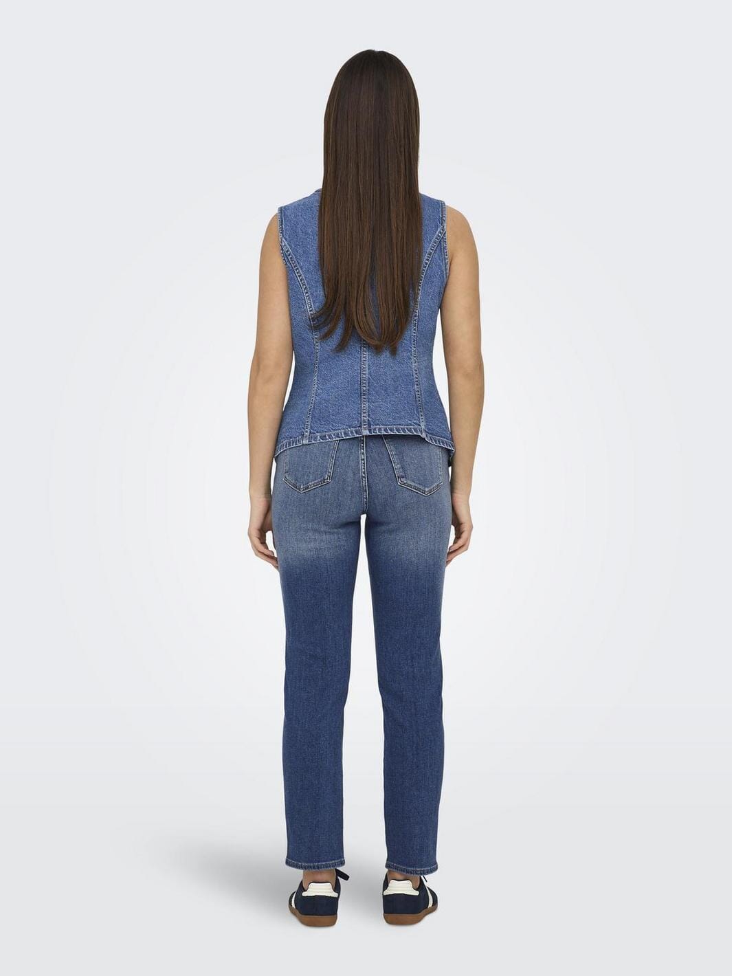 Only - Onlgiulina S/L Button Waistcoat Mae - 4821241 Medium Blue Denim