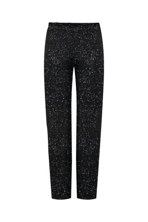 Pieces - Pcdelphia Wide Pant - 4617911 Black Black Sequins