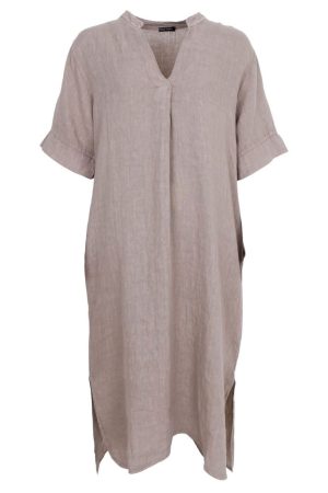Black Colour - Bcmelina Long Linen Dress 40412 - Taupe på udsalg