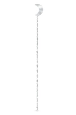 Jane Kønig - Half Moon Chain Stud Right - Silver