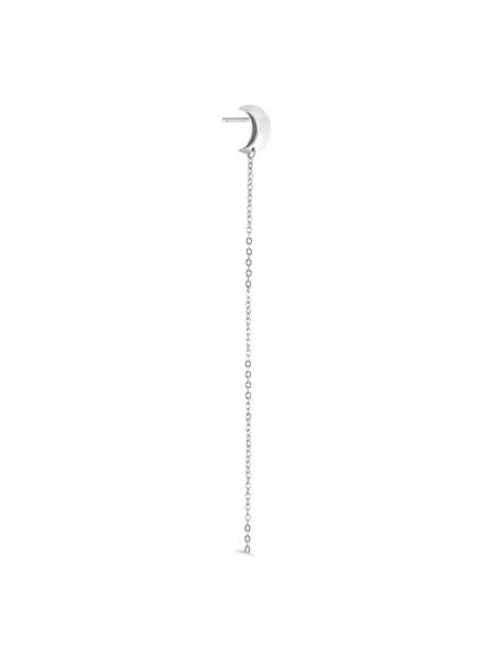 Jane Kønig - Half Moon Chain Stud Right - Silver