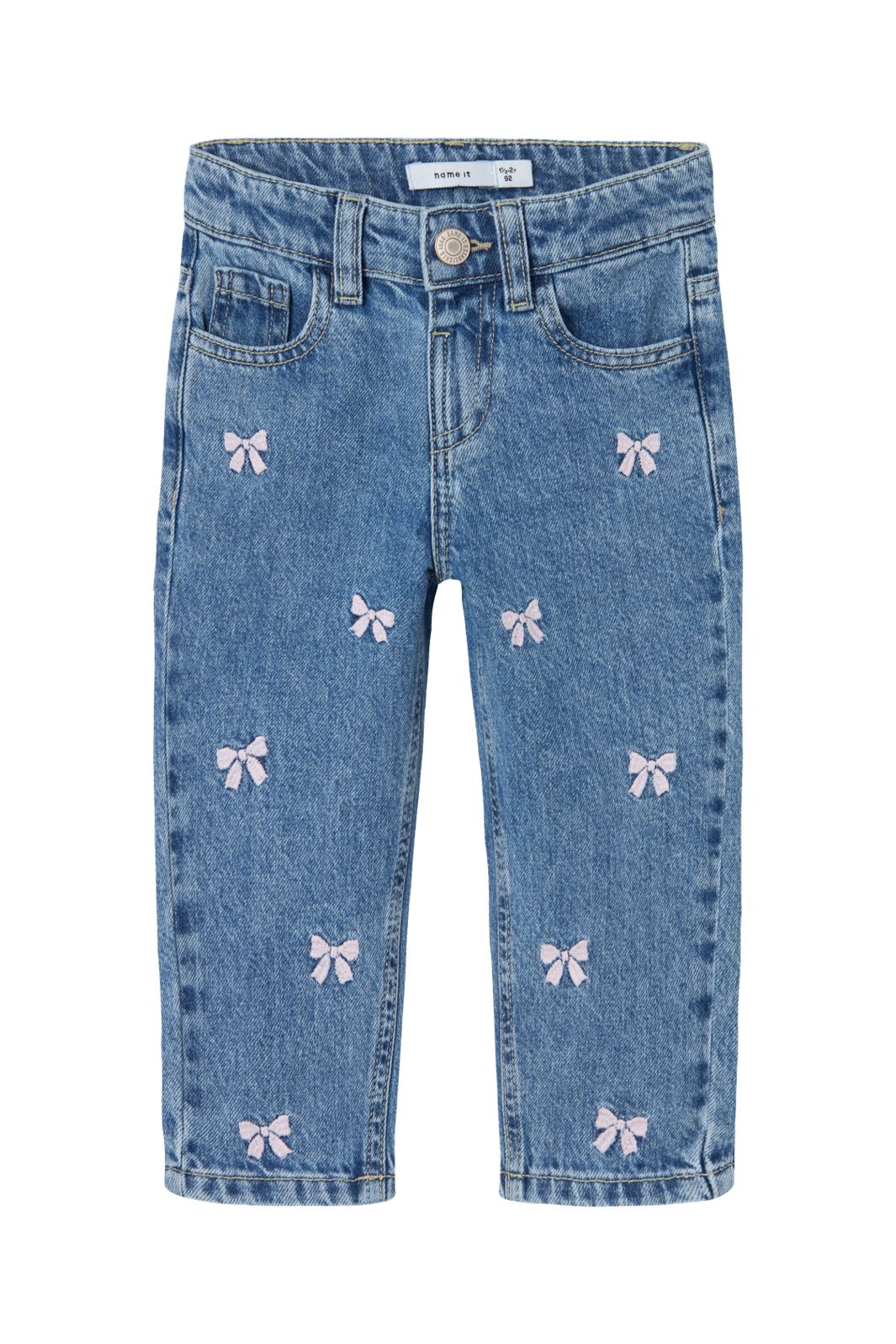 Name It - Nmfbella Emb Jeans 3285-Be - 4677987 Medium Blue Denim Bows Online nu