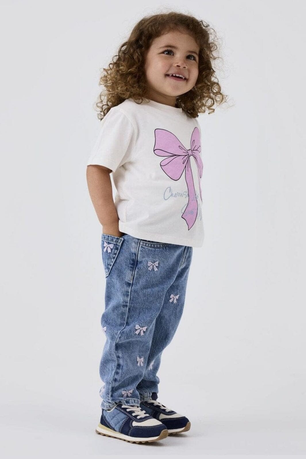 Name It - Nmfbella Emb Jeans 3285-Be - 4677987 Medium Blue Denim Bows Online nu