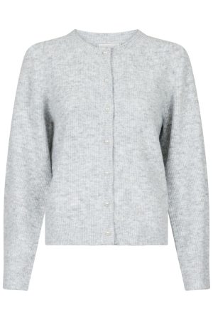 Neo Noir - Nuna Knit Cardigan - Light Grey Melange