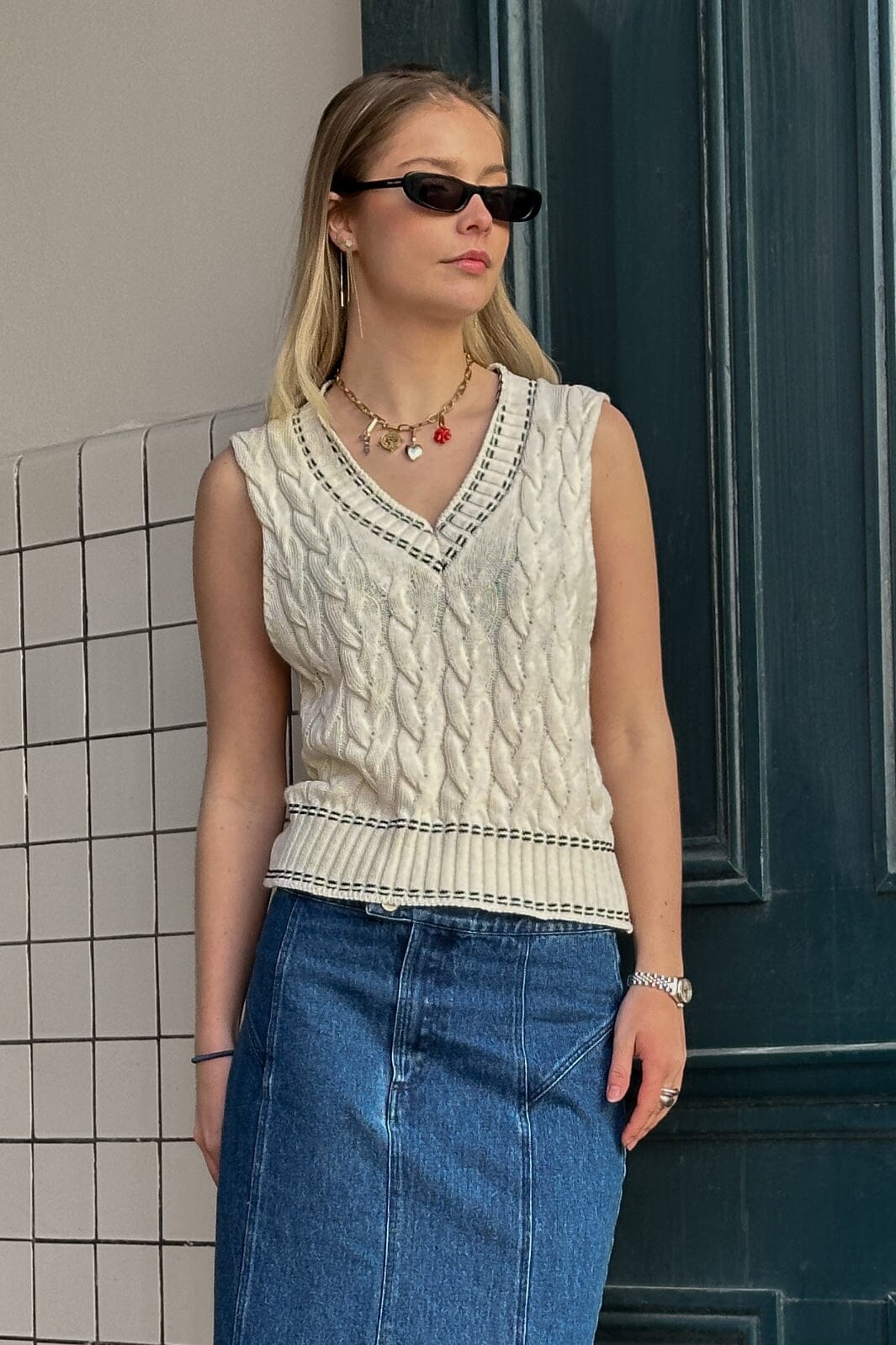 Noella - Gio Knit Vest 13180001 - 974 Ivory