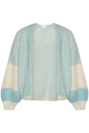 Noella - Liana Knit Cardigan - White/Light Blue Online nu