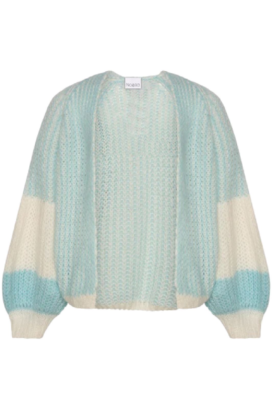 Noella - Liana Knit Cardigan - White/Light Blue Online nu