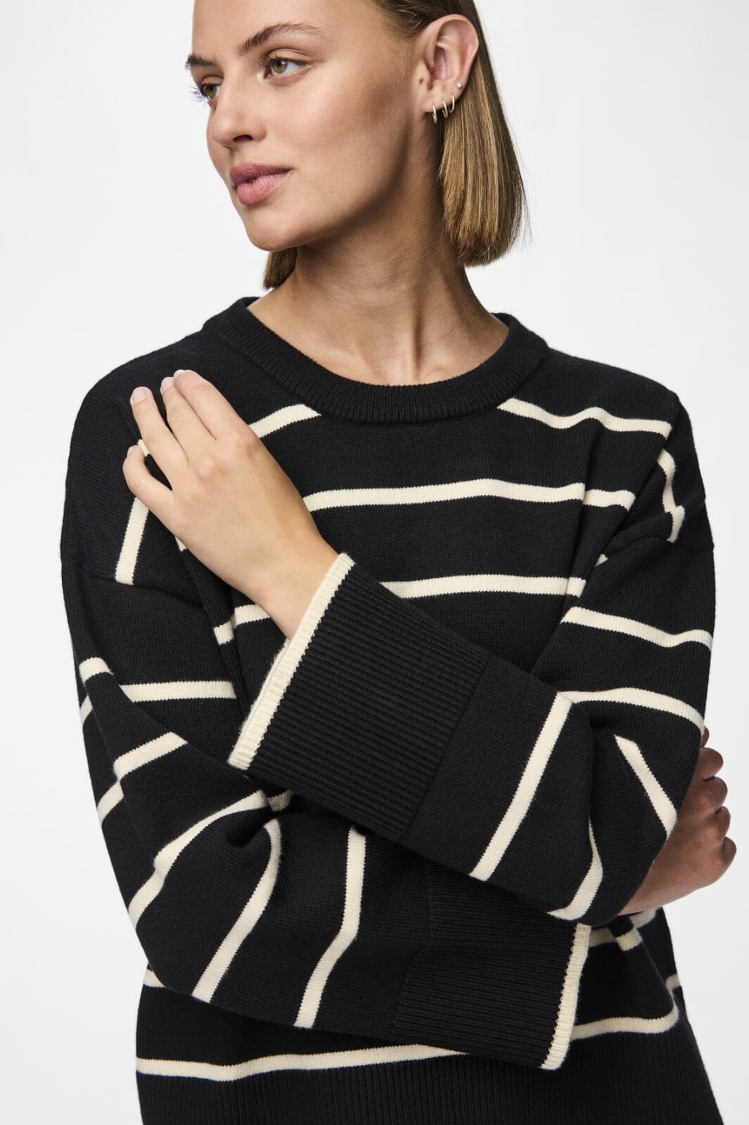 Pieces - Pcmathilde Ls O-Neck Knit - 4542675 Black Birch Online nu
