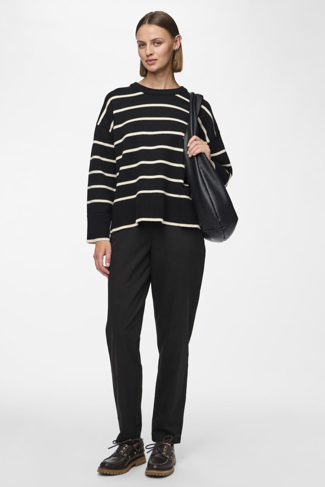 Pieces - Pcmathilde Ls O-Neck Knit - 4542675 Black Birch Online nu