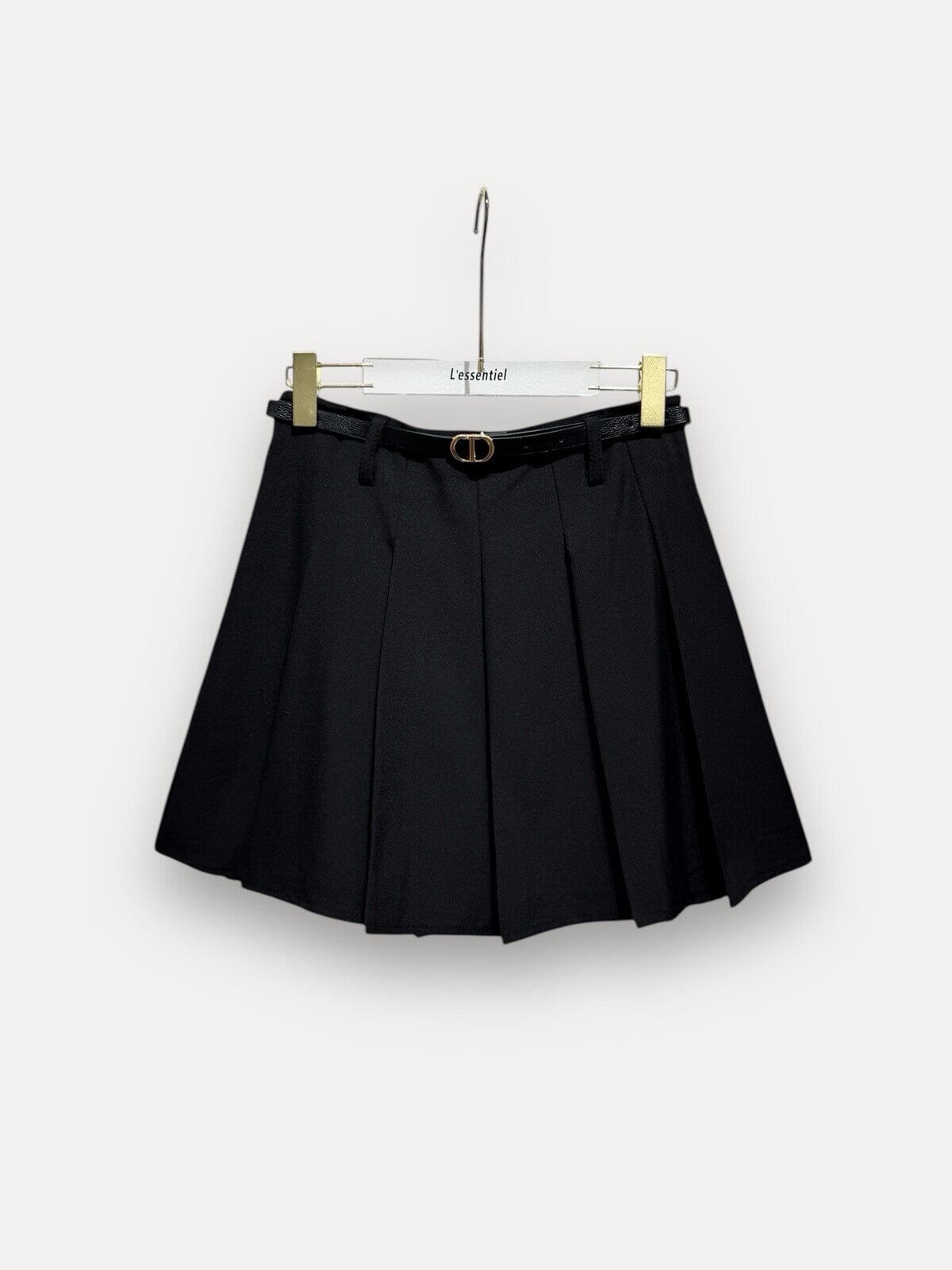 A-bee - Pleated Trapeze Skirt - Black