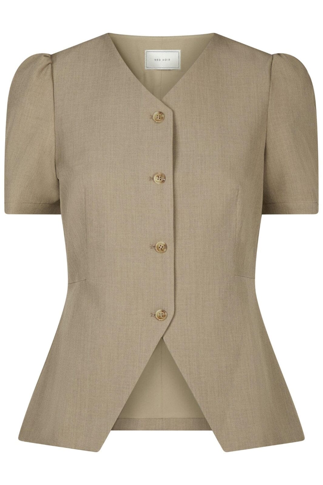 Forudbestilling - Neo Noir - Jules Structure Blouse 165065 - 811 - Dark Taupe