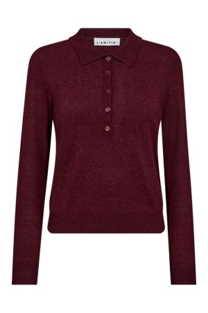 Haute L'Amitié - Premiere Ls Polo Knit HL10004 - Amarone