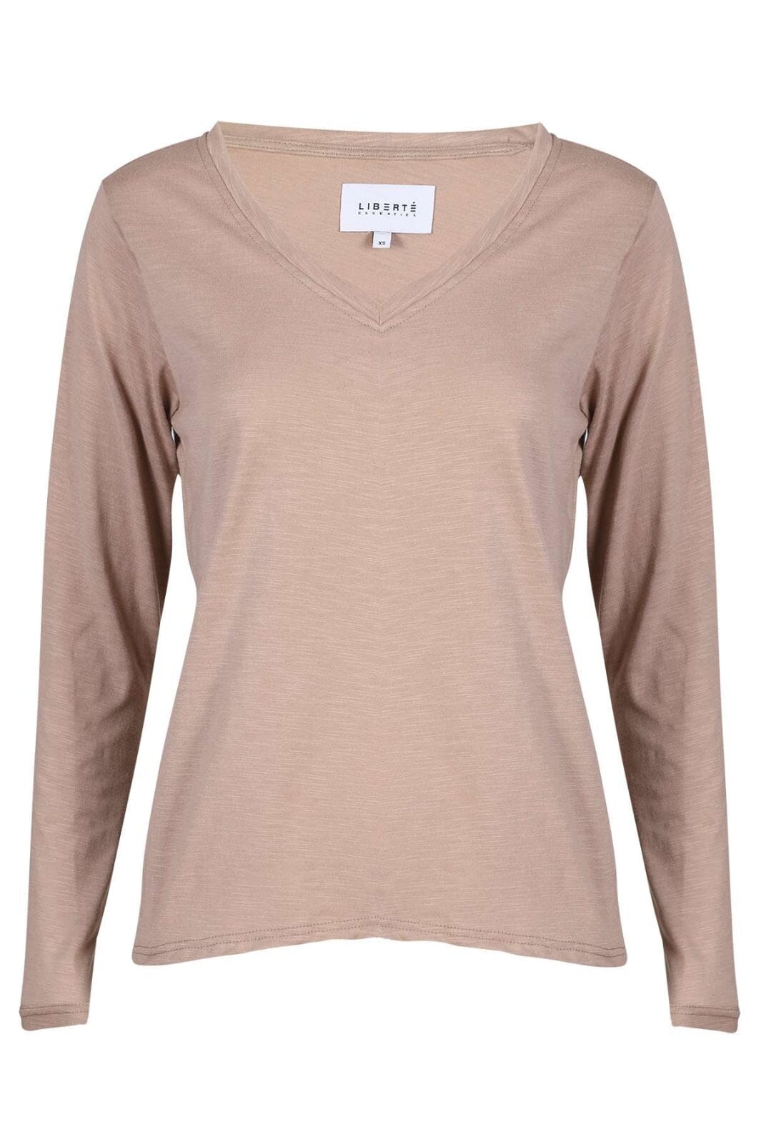 Liberte - Ulla-Ls-Vneck-Tshirt 22159 - Sand