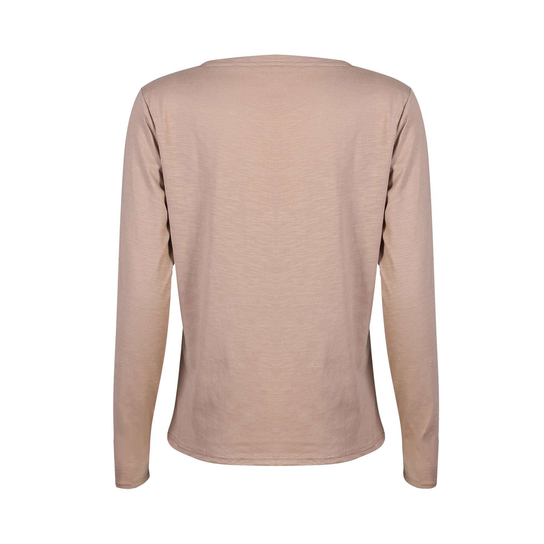 Liberte - Ulla-Ls-Vneck-Tshirt 22159 - Sand