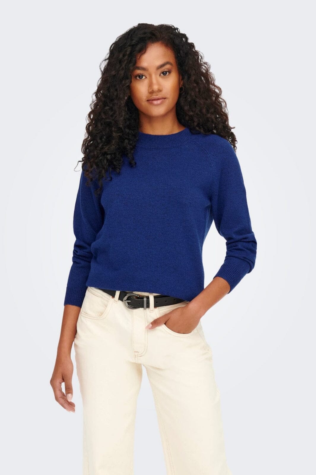 Only - Onlrica Life L/S Pullover Knt - 3951720 Surf The Web W. Melange