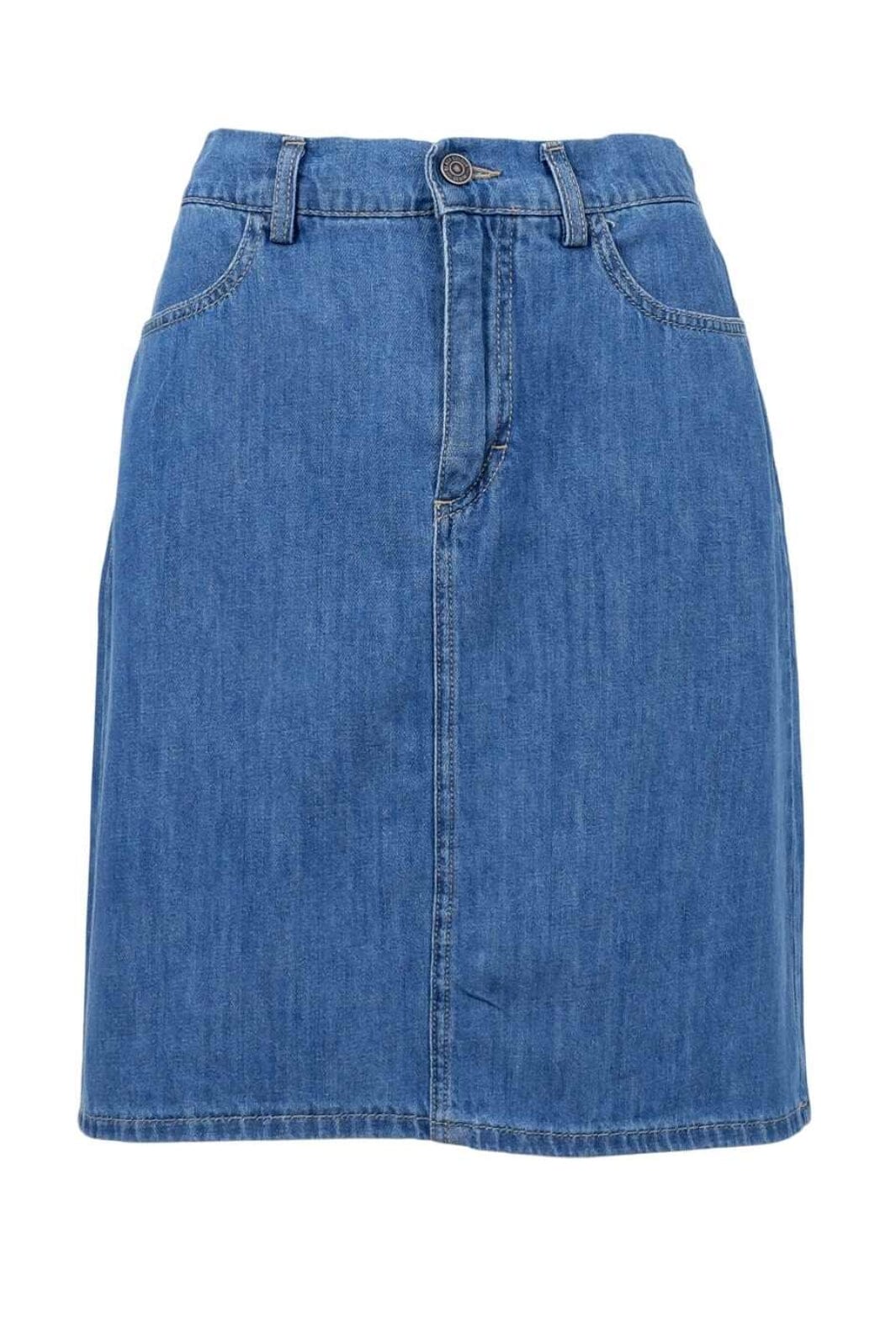 Forudbestilling - Black Colour - Bcnettie Denim Skirt 40892 - Mid Blue Wash Mode