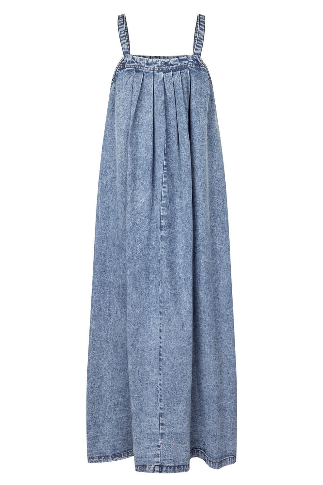 Forudbestilling - Lollys Laundry - Lungoll Maxi Dress Sl25205-3002 - 100 Washed Denim