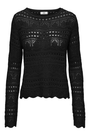 JDY - JDYsun Lay L/S Boatneck Pullov. Knt - 4453000 Black