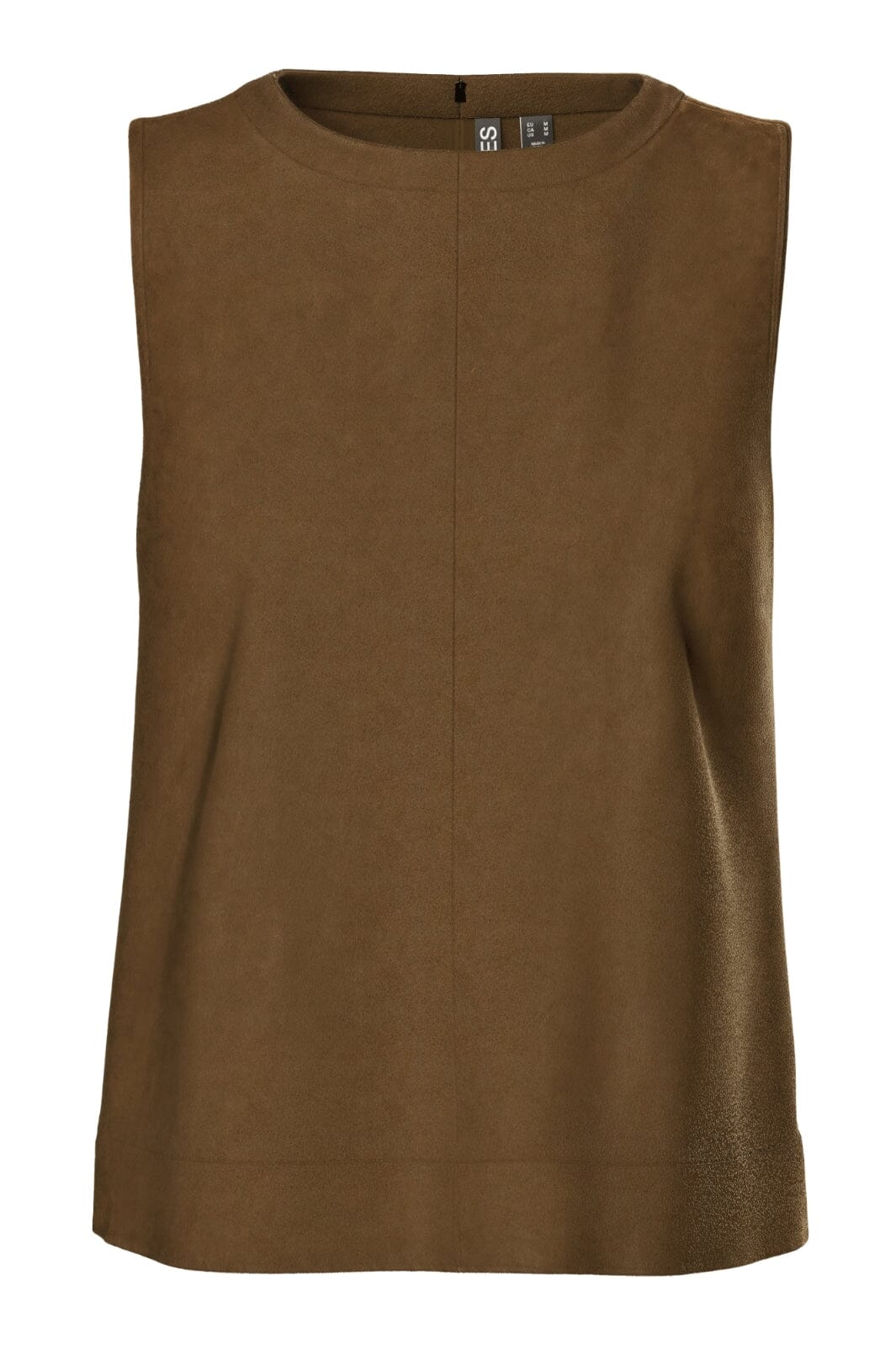 Pieces - Pcjuno Sl O-Neck Top Fsy - 4889516 Amber Brown Hot på udsalg