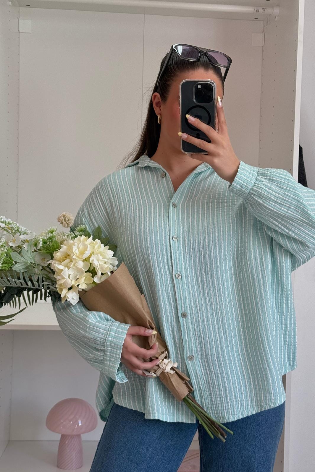 A-bee - Sacha Shirt - Aqua Marine