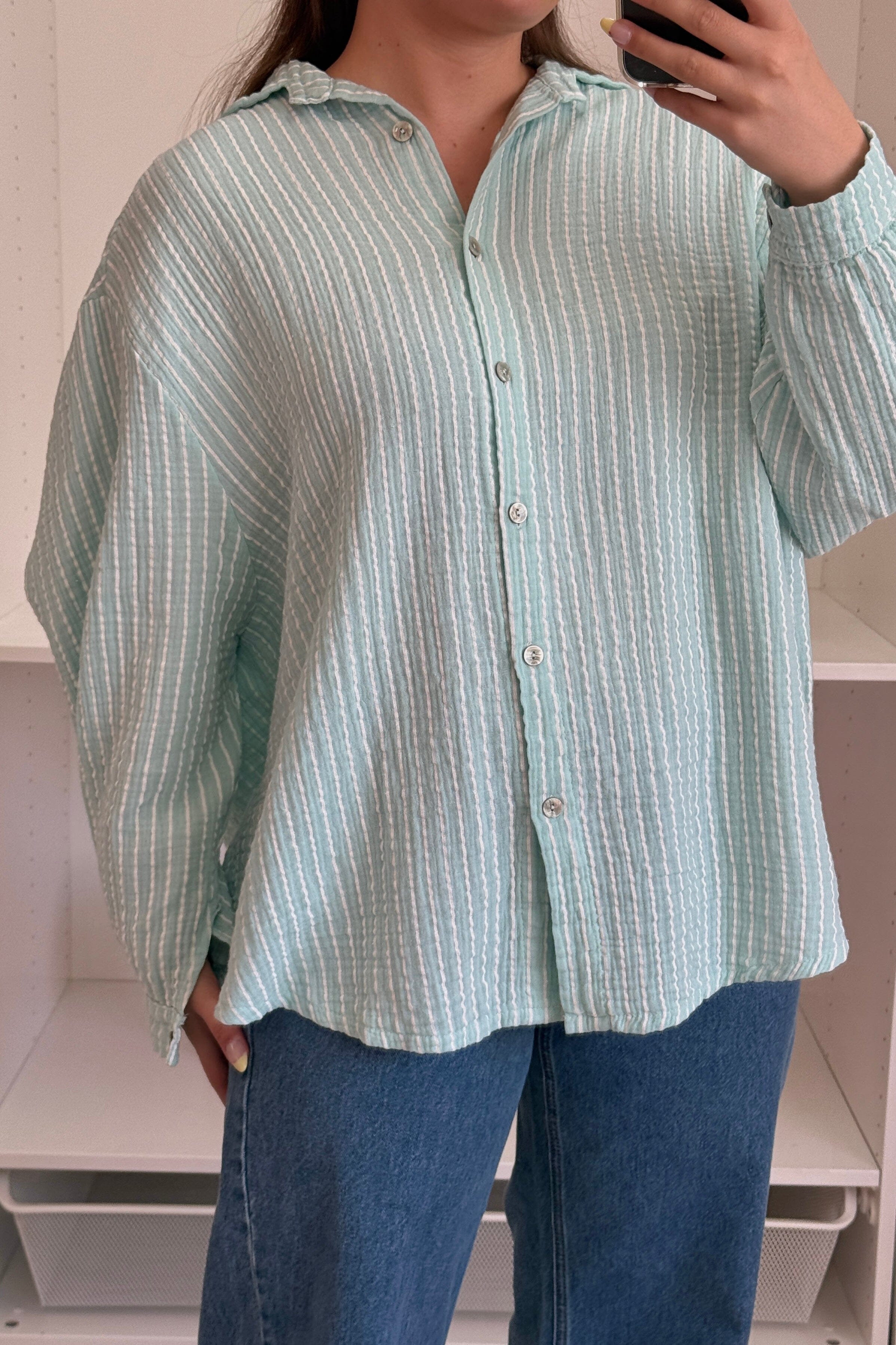 A-bee - Sacha Shirt - Aqua Marine