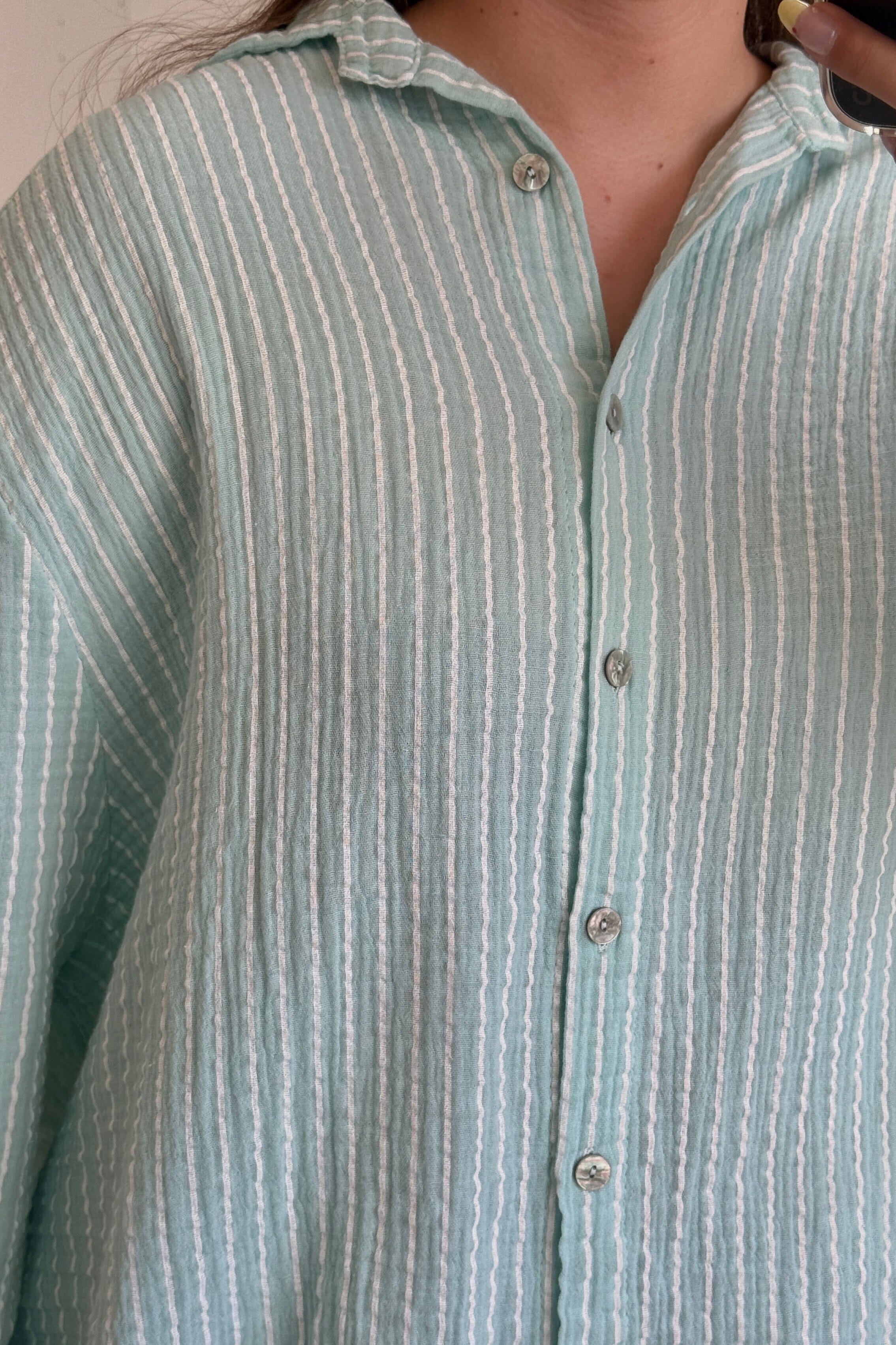 A-bee - Sacha Shirt - Aqua Marine