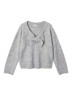 Name It - Nkfbetty Ls Knit - 4842391 Light Grey Melange