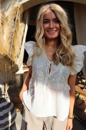 Forudbestilling - Liberte - Nor-Frill-Blouse 22235 - Ivory