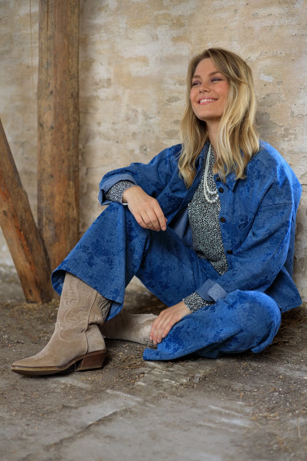 Black Colour - Bcfiola Box Pant - Denim Blue