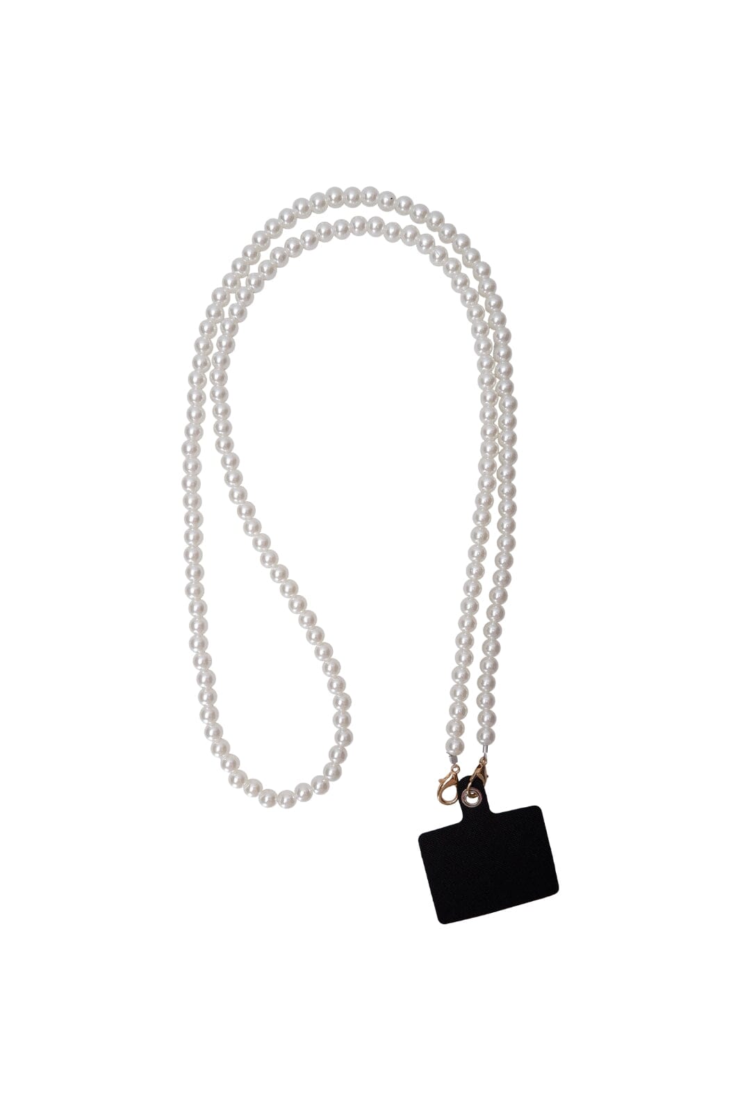 Black Colour - Bclori Beaded Phone Chain 10281 - White