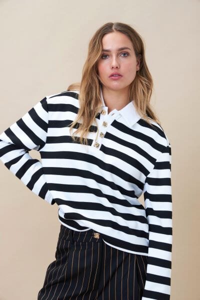 Cras - Bea Blouse - 8031 8031 Black Stripe