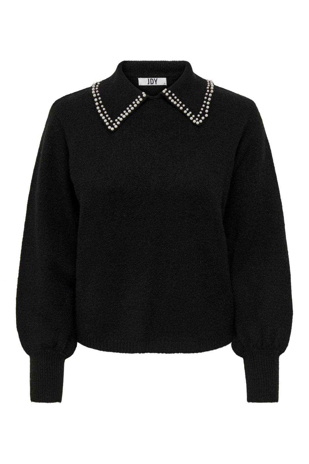 JDY - JDYaubray Life L/S Pearl Pullover Knt - 3818554 Black W White Pearl Collar Online nu