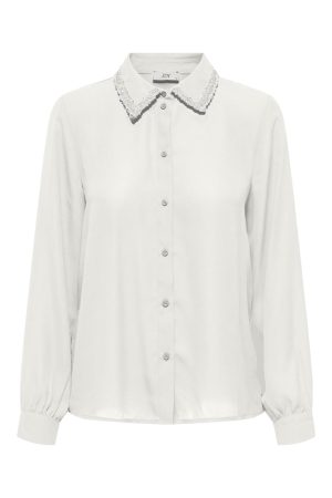 JDY - JDYaya L/S Detail Shirt - 4720047 Cloud Dancer