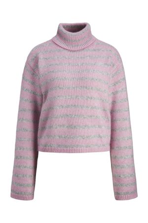 Jjxx - Jxrosanna Roll Neck Knit - 4635850 Moonlite Mauve /Light Grey Melange