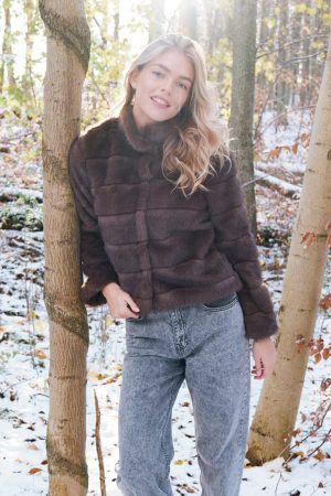 Neo Noir - Kahlia Shaved Faux Fur Coat 164589 - Brown