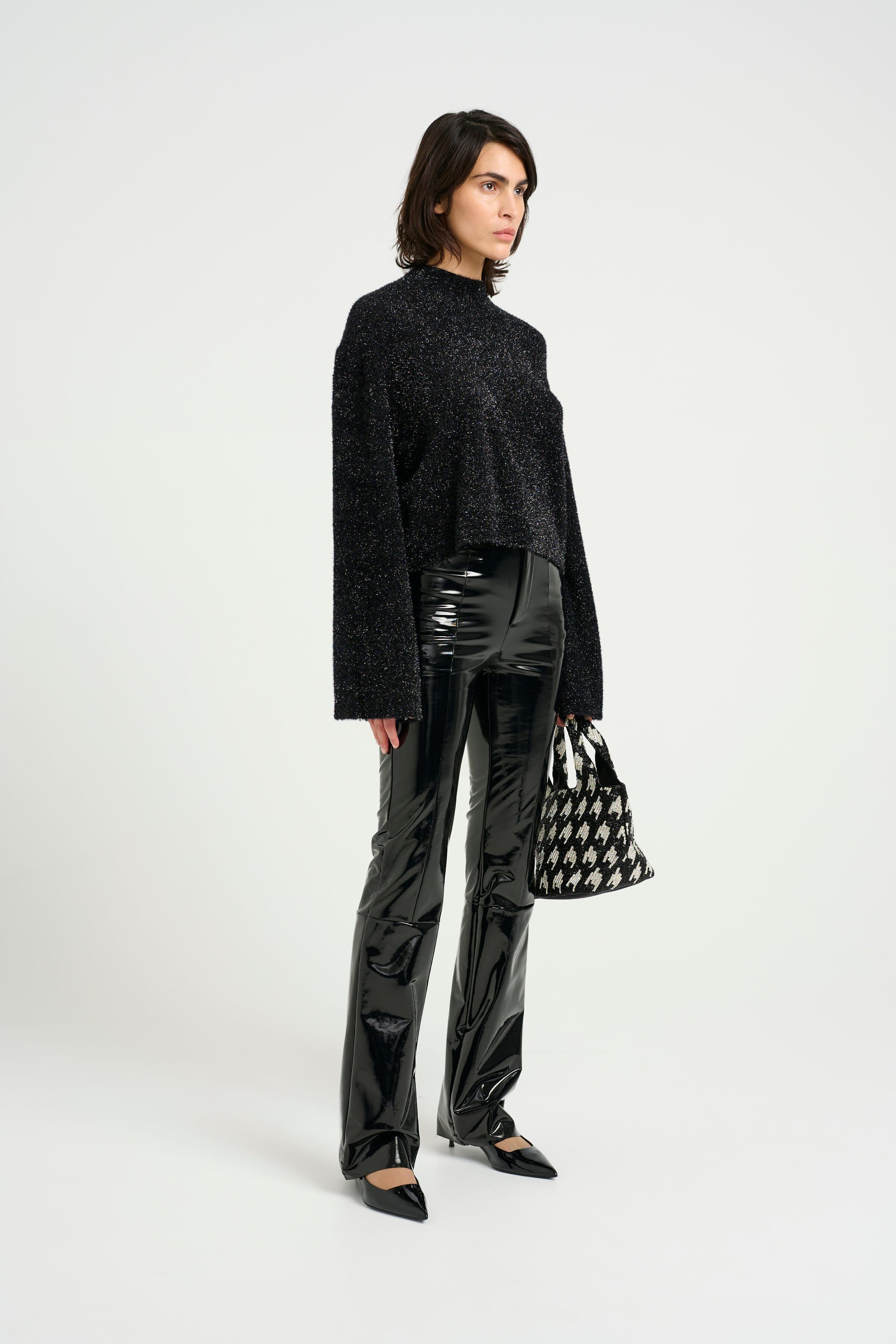Gestuz - Lakleygz Flared Pants 10909765 - 100017 Black på udsalg