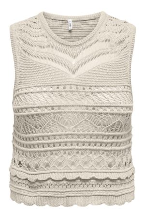 Only - Onlpaula Sl O-Neck Top Knt - 4795365 Birch