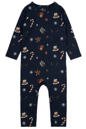 The New Siblings - Tnsholiday L_S Jumpsuit TNS5896 - Navy Blazer Aop