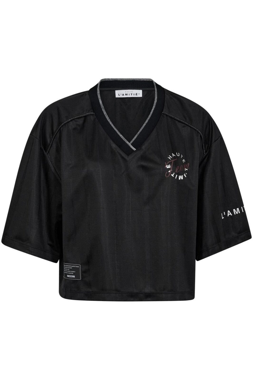 Haute L'Amitié - Crop Team Stripe Tee HL10017 - Black Online
