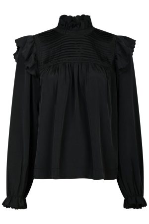 Neo Noir - Percy Soft Satin Blouse 163893 - Black Levere