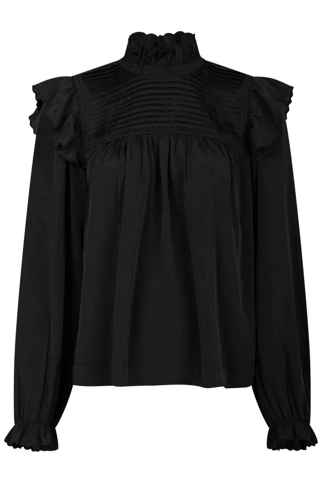Neo Noir - Percy Soft Satin Blouse 163893 - Black Levere